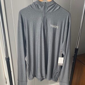 NWT Vuori Uluwatu UPF Sun Hoodie Charcoal Gray Half-Zip Pullover V1075 XXL